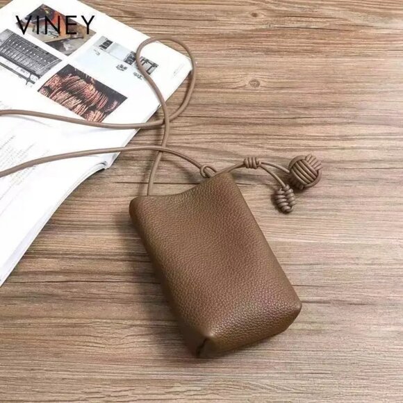 New! Tan Brown Faux Soft PU Leather Mini Crossbody Phone Coin Purse Bag - Picture 3 of 7